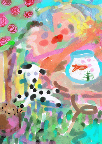 Lovers With Fishbowl by Marcy Burt Butz